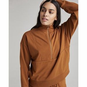 Richer Poorer Terry Half Zip Pullover - Woodgrain